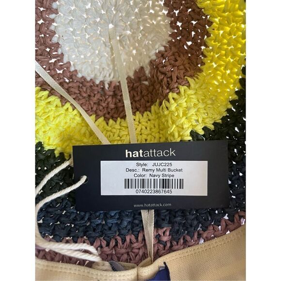 NWT HatAttack Women's Remy Multi Bucket Hat Navy Stripe - Picture 4 of 4